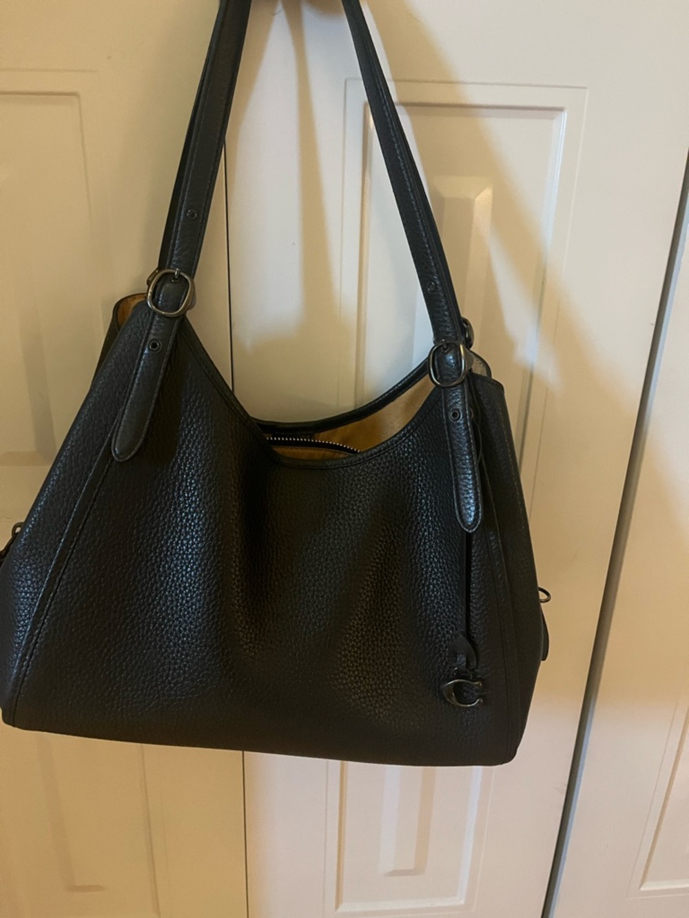Coach Black Pebbled Leather Shoulder Hobo - Picture 3 of 8